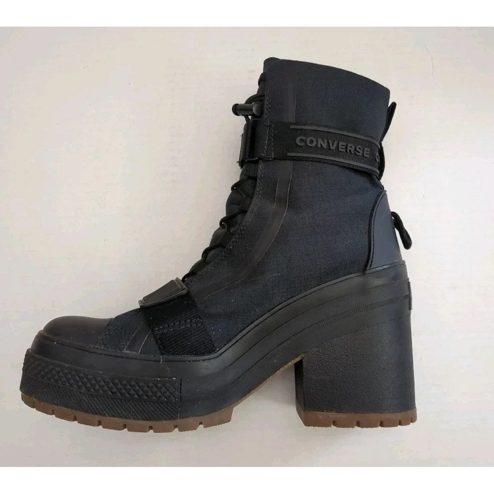 Converse Black Lace Up Boots - Picture 8 of 14